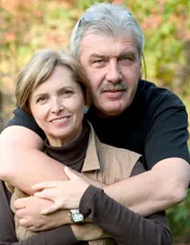 Man and woman smiling